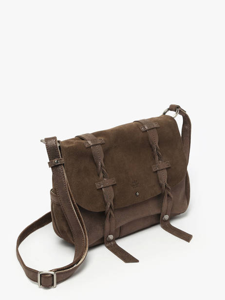 Cross Body Tas Vintage Leder Mila louise Bruin vintage 3677XV ander zicht 2